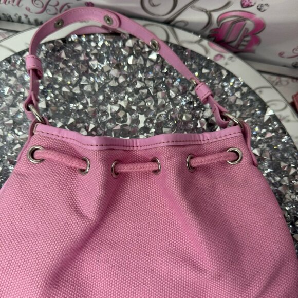 Versace bag mini pink gaw string pull cinch cute bubble round purse tote y2k - Picture 5 of 9